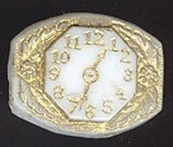 Glasklokje - wit/goud  18 x 23 mm