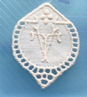 1 Monogram  T.V.- V.T.  3 x 2,5 cm