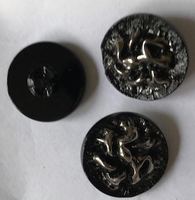 Glasknoop - zwart/zilverkleur  14 mm
