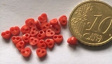 6 micro minihartjes - oranje  3,5 mm