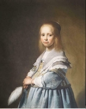 Portret van een meisje in blauw Johannes Verspronck  100 x 70 x 2,5