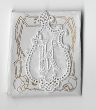 6 Monogrammen - K.V..  4,5 x 2,5 cm