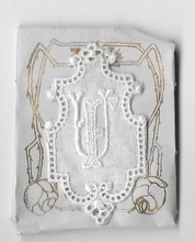 6 Monogrammen F.U.  4,5 x 2,5 cm