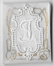 6 Monogrammen L.J.  4,5 x 2,5 cm
