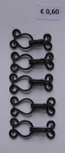 6 x  Haken und Öse  22 mm