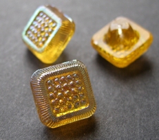 Glasknoop - geel  15 mm