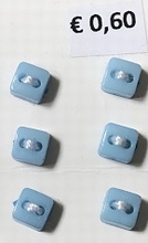 6 knoopjes - blauw  5 mm