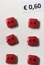 6 knoopjes - rood  5 mm