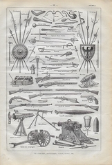 Orgineel blad uit Larouse - Armes  28 x 18 cm