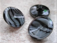Glasknoop - zwart/grijs  18 mm