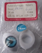 1 paar Poppenogen - blauw  24 mm