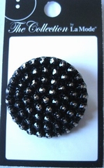Glasknopf- Schwarz  34 mm