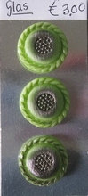 3 Glasknopen - groen  27 mm