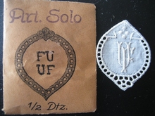 6 Monogrammen - F.U. - U-F.  29 x 24 mm