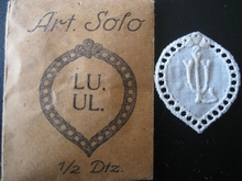 6 Monogrammen - L.U. - U.L.  29 x 24 mm