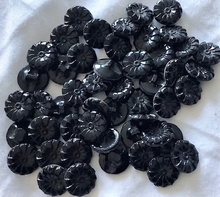 50 Glasknopen - zwart  14 mm