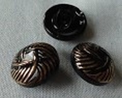 Glasknopf- Schwarz Goldfarbe  13 mm