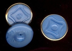 Glasknopf - Blau  18 mm