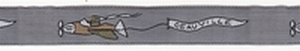 Band - vliegtuigje met vlag (1 mtr)  15 mm