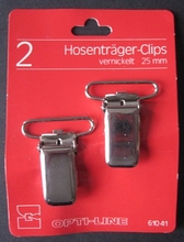 2 Hosenträger-Clips  25 mm