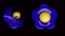 Bloemknoop - blauw  15 mm