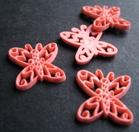 Vlinder roze  20 mm