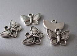 Tibetan Silver Butterfly  10 x 13 mm