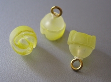 Glasknoop - geel  9 mm