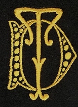 Monogram D.T.  4 x 3 cm