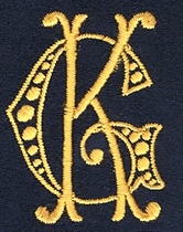 Monogram G.K.  4 x 3 cm