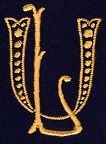 Monogram U.L.  4 x 3 cm