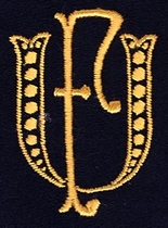 Monogram U.F.  4 x 3 cm