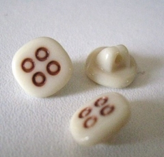 Glasknopf - Beige  10 mm