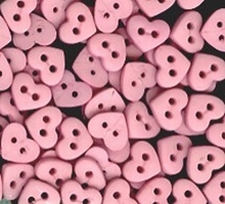 6 minihartjes  - roze  6  x 7 mm