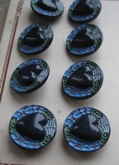Glasknopf - Blau  16 mm