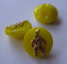 Glasknoop - geel  11 mm