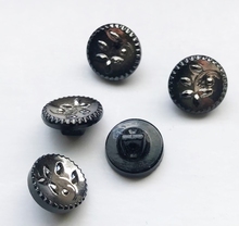 Oude knoop - zwart/zilver  13 mm
