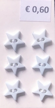6 Sterne Knöpfe - Pastelblau  8 mm