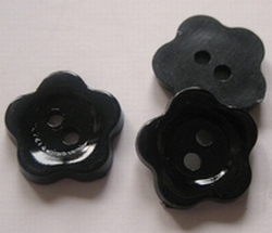 Bloem - knoop - zwart  12 mm