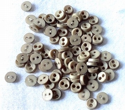 1 miniknoopje - donker beige  4 mm