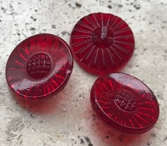 1 Glasknoop - rood  18 mm