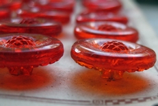 Glasknoop - rood  18 mm