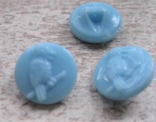 Glasknopf - Blau-Papegai  13 mm