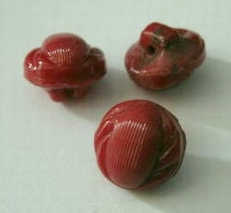 Glasknoop - rood  9 mm