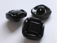Glasknoop - zwart  15 mm