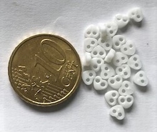 1 micro minihartje  - wit  3,5 mm
