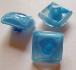 Glasknoopje - blauw  13 mm