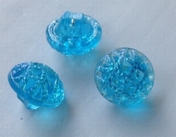 Glasknoop -  blauw  11 mm