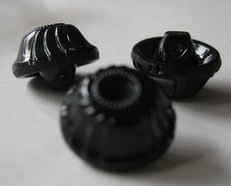Glasknoop -zwart/tulbandvorm  14 mm