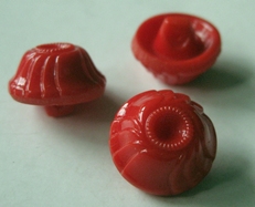 Glasknoop - rood/tulbandvorm  11 mm